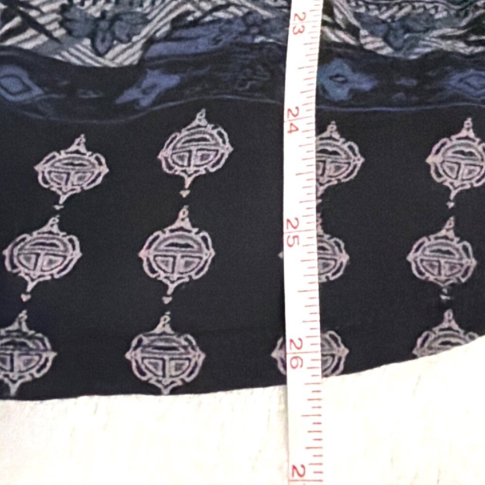 Lucky Brand Womens 1X Boho Mandala Print Short Sleeve Top Black Purple - Picture 5 of 5